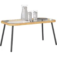 vidaXL Salontafel Bruin en Zwart 90 x 45 x 43 cm poly rattan