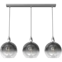 Milagro Glazen hanglamp Monte, dimbaar, alu / grijs / zink, Woon-/ Eetkamer, Glas, Modern, hanglamp
