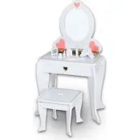 Rijoka Houten Kaptafel Make up Dresser met Krukje en Spiegel