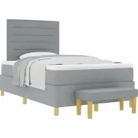 vidaXL Boxspring bed met hoofdeinde Lichtgrijs 190 x 120 cm Stof