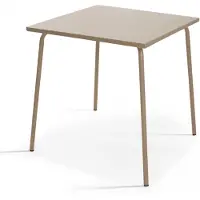 Oviala - Vierkante tuin tafel van taupekleurig metaal - Palavas