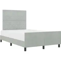 vidaXL Boxspring bed met hoofdeinde Lichtgrijs 120 x 200 cm Fluweel