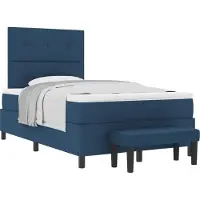vidaXL Boxspring bed met hoofdeinde Blauw 120 x 190 cm Stof