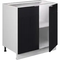 Vicco Fame-Line Wastafelkast – 80 cm met legplank, WB Eik Zwart gestreept