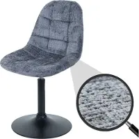 Mendler Eetkamerstoel HWC-A60, keukenstoel, draaistoel, staal, gecertificeerd, stof/textiel chenille (465g/m²), donkergrijs