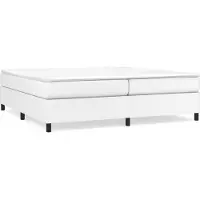 vidaXL Boxspringbedframe, wit, 200x200 cm, kunstleer