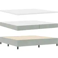 vidaXL Boxspring bed met hoofdeinde Lichtgrijs 200 x 200 cm Fluweel