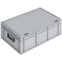 Lockweiler Kunststof koffer | L600xB400xH233 mm PP 2 grepen | schuifsluiting grijs 42 l | 1 stuk - PC422M-139242210118