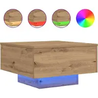 vidaXL Salontafel Artisan Eiken 55 x 55 x 31 cm Bewerkt hout