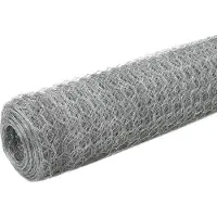 vidaXL Kippengaas 25x1,5 m gegalvaniseerd staal zilverkleurig