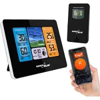Greenblue - Weerstation WiFi App TUYA Display 7 Talen - Maanfase Display IPX4 - Zwart