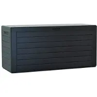 Prosperplast Tuin kussen opbergbox - grijs - hout patroon - 280 liter - kunststof - 116 x 44 x 55 cm