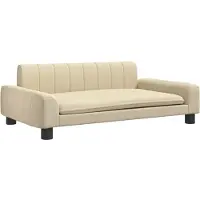 vidaXL Hondenmand 90x53x30 cm stof crèmekleurig