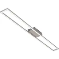 Briloner LED-plafondlamp Frame, dimbaar, alu / grijs / zink, Woon-/ Eetkamer, metaal, Modern, LED plafondlamp