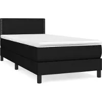 vidaXL Boxspring met matras stof zwart 90x190 cm