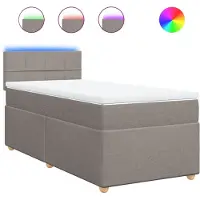 vidaXL Boxspringbed met matras, taupe, 90x190 cm, gestoffeerd