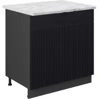 Vicco Wastafelkast Fame-Line Zwart gestreept 80 cm , WB Marmer, Model 50665