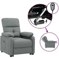 vidaXL Fauteuil elektrisch verstelbaar stof donkergrijs