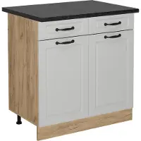Vicco Keukenonderkast R-Line Wit Landhuis 80 cm , WB Antraciet, Model 53795