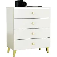 Akord Nachtkastje MOBI Kasjmier met 4 Lades / Furniture Factory / Kasjmierkleur met Gouden Handvatten / 60 x 73 x 37 cm