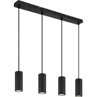 Globo Lighting hanglamp, metaal, mat zwart, 4x GU10