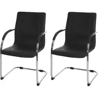 MCW Set van 2 vergaderstoelen Samara, bezoekersstoel sledemodel ~ zwart