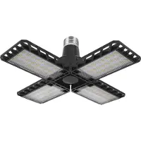 Osram Highbay Blade plafondlamp, zwart, kunststof, met verstelbare lichtreflectoren, biedt 23 W en 2350 lm in neutraal wit met 4000 K, E27 schroefdraad, 231 mm diameter, IP20
