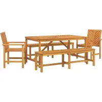 vidaXL Tuin Eettafel Set 5 st Bruin Massief Acacia Hout
