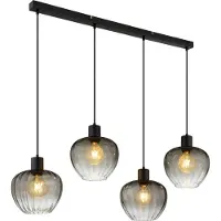 Nowa - hanglamp - TOY - zwart - glas - grote eettafellamp - E27 - 30140408