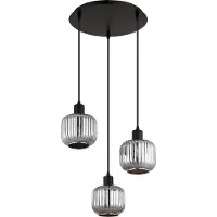 Nowa - hanglamp - TOM - zwart - glas - Ø 42cm - E14 - 30509308