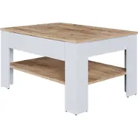 Vicco Milan Salontafel – 92.2 x 65 cm Eik wit/goud