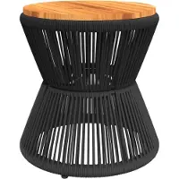 vidaXL Salontafel met draad Ø 45x44 cm massief acaciahout