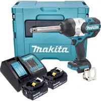 Makita DTW 1005 SMJ accu slagmoersleutel 18 V 1360 Nm 3/4" borstelloos + 2x oplaadbare accu 4.0 Ah + lader + Makpac