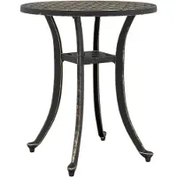 vidaXL Tuintafel Ø 48x53 cm gietaluminium bronskleurig