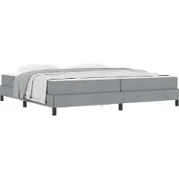 vidaXL Boxspringbed, lichtgrijs, 200 x 200 cm, gestoffeerd