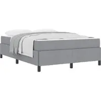 vidaXL Boxspring bed Lichtgrijs 140 x 190 cm Stof