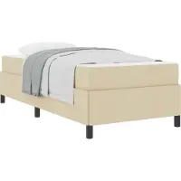 vidaXL Boxspring bed Crème 90 x 190 cm Stof