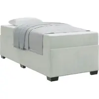 vidaXL Bedframe met matras Lichtgrijs 100 x 200 cm Stof