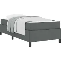 vidaXL Boxspring bed Donkergrijs 90 x 200 cm Stof
