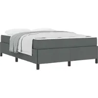 vidaXL Boxspring bed Donkergrijs 140 x 200 cm Stof
