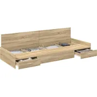 vidaXL Bedframe met lade Sonoma Eik 90 x 190 cm Bewerkt hout
