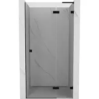 Mexen Lunar L draaideur douchedeur rechts 125 , transparant, zwart - 834L-125-000-70-00-P