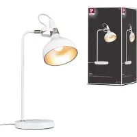 Paulmann Tafellamp Juna STYLE, wit / opaal, Woon-/ Eetkamer, metaal, Modern, Tafellamp