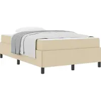 vidaXL Boxspring bed Crème 120 x 190 cm Stof