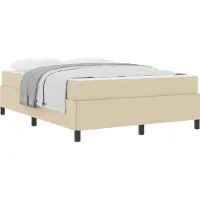 vidaXL Boxspring bed Crème 140 x 190 cm Stof