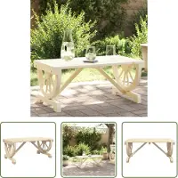 The Living Store Houten Tafel - Tuin Tafel - Tuintafel 90x50x40 cm massief vurenhout - Buitentafel - Lounge Set - Terrastuin