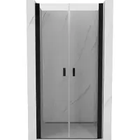 Mexen Mist douchedeur scharnierend 80 , transparant, zwart - 8A7-080-000-70-00