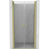 Mexen Mist draaideur douchedeur 80 , transparant, goud geborsteld - 8A7-080-000-55-00