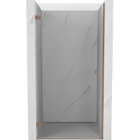 Mexen Lunar-B draaiende douchedeur links 80 , transparant, geborsteld koper - 832-080-000-65-00-L
