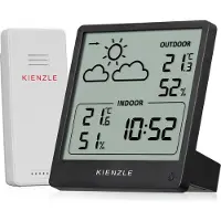 KIENZLE Weerstation - Slim Weerstation - Thermo-, Hygrometer - Vierkant - Zwart